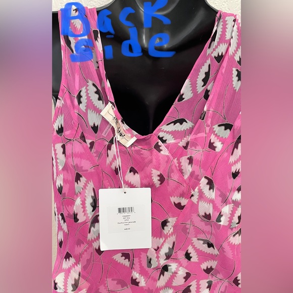 NWT Diane Von Furstenberg Dita Silk Dress in Dianthus Pink Lemonade, Small. - Picture 9 of 9